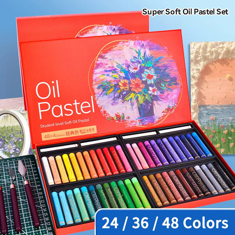 Artist Oil Pastel Set – 24/36/48 Colors Soft, Non-Toxic Sticks for Drawing, Painting & Graffiti Art