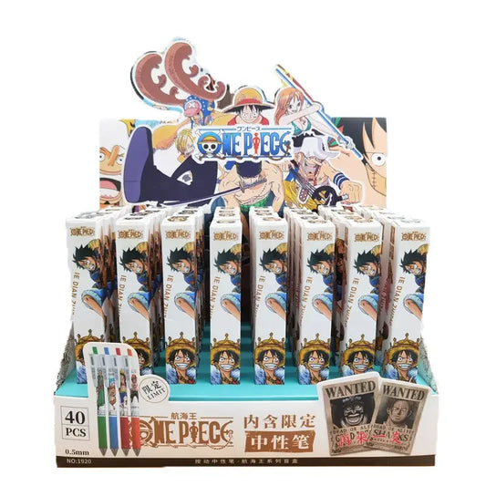 Random 1 PC Press Gel Pen, One Piece Anime Pen Creative Stationery School Student 0.5mm Black Signature