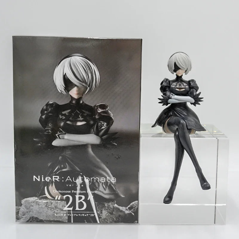 NieR:Automata Action Figures - YoRHa No.2 Type B (2B), 9S, and A2 - 15 CM Collectible Figurines