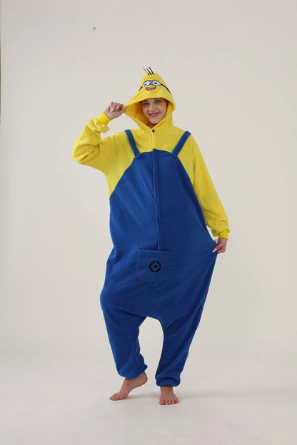 Despicable Me Minions Fleece Pajamas Cartoon Jumpsuit Minions Cartoon Anime Onesie Sleepwear