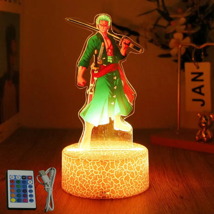 One Piece Anime Figures 3D Lamp PVC Action Collection Model Toys LED Night Light