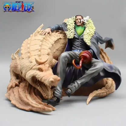 Crocodile Shichibukai Anime Figure, One Piece Sand Crocodile Sitting Action Figurines 18 CM
