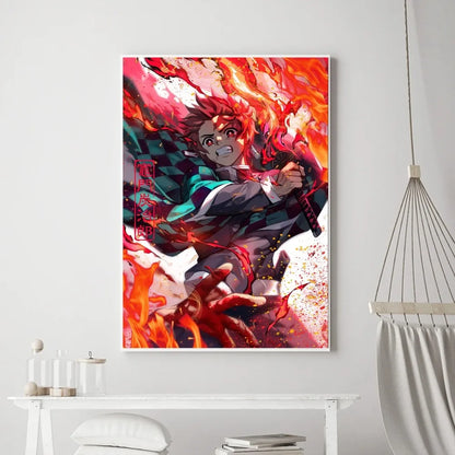 Demon Slayer Classic Anime Wall Art Poster Prints, Painting Bedroom Living Room Wall Bar Restaurant Decor