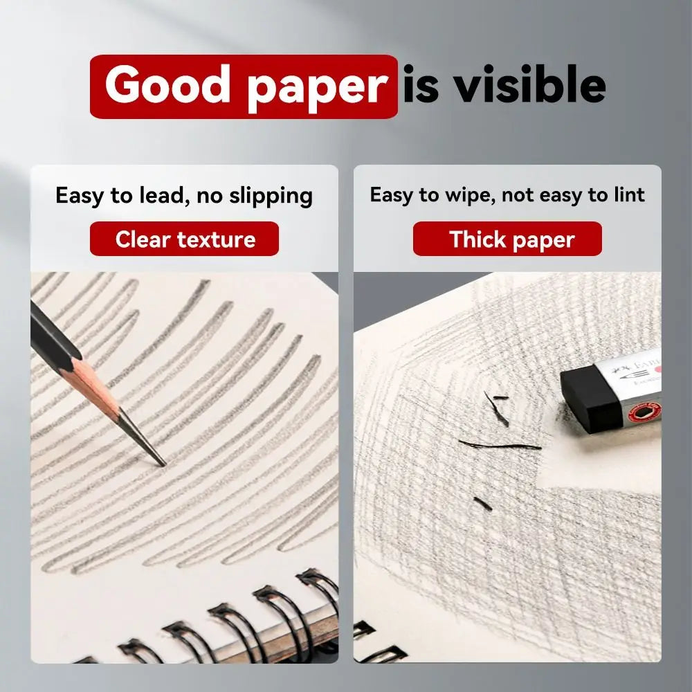 Sketchbook Spiral Bound Eco-Friendly Thick Drawing Paper Acid Free Sketch Pad Oil Painting 30 Sheets