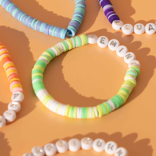 Gemini Zodiac Beaded Word Bracelet Set