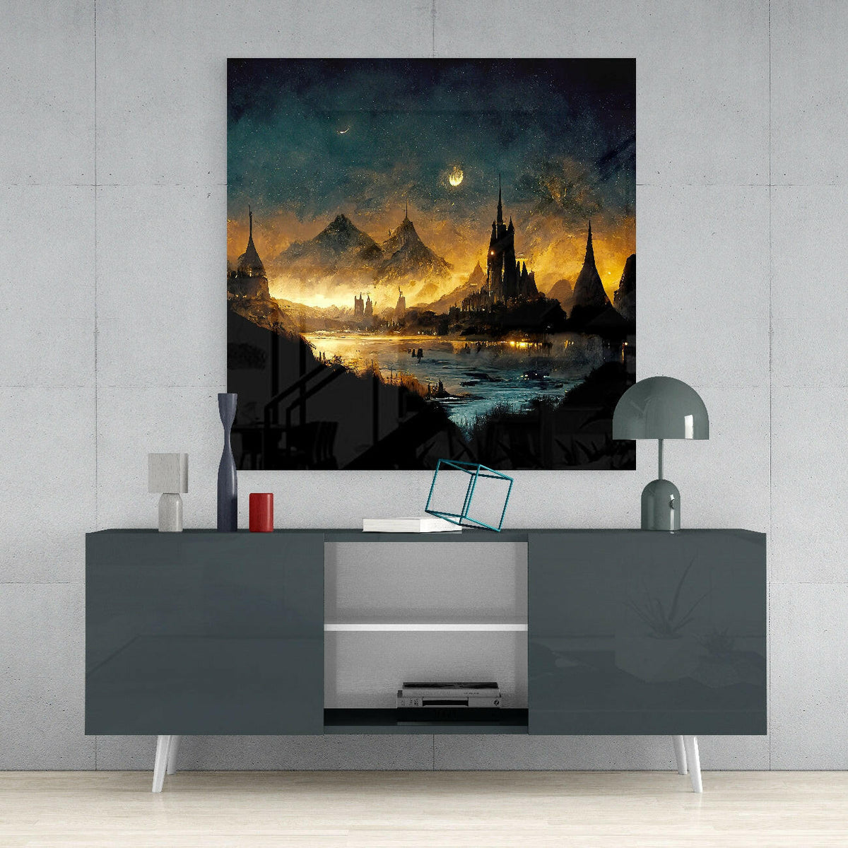 Lost City Glass Wall Art  || Designer Collection
