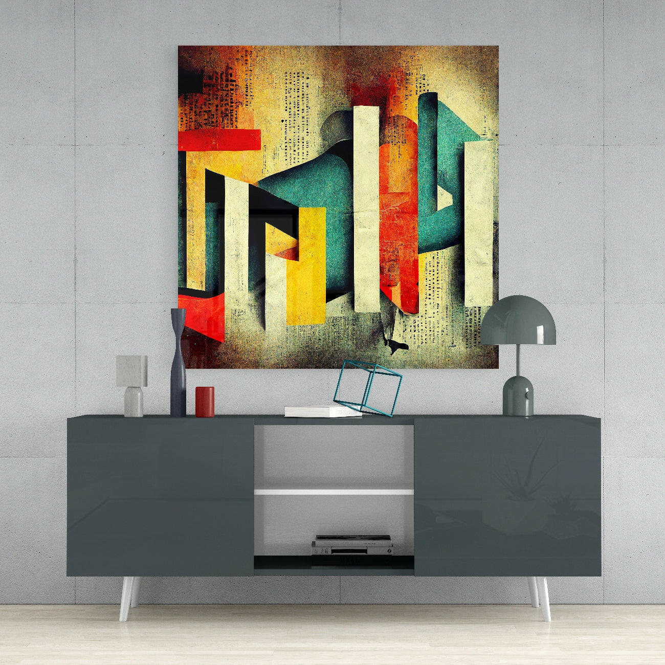 Lost Alphabet Glass Wall Art  || Designer Collection