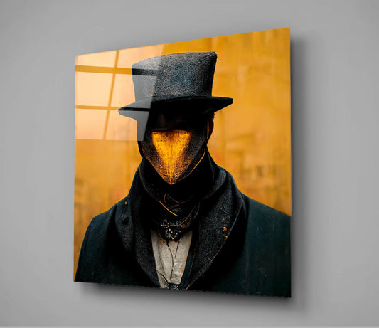 The Beak Behind the Masks Glass Wall Art  || Designer Collection