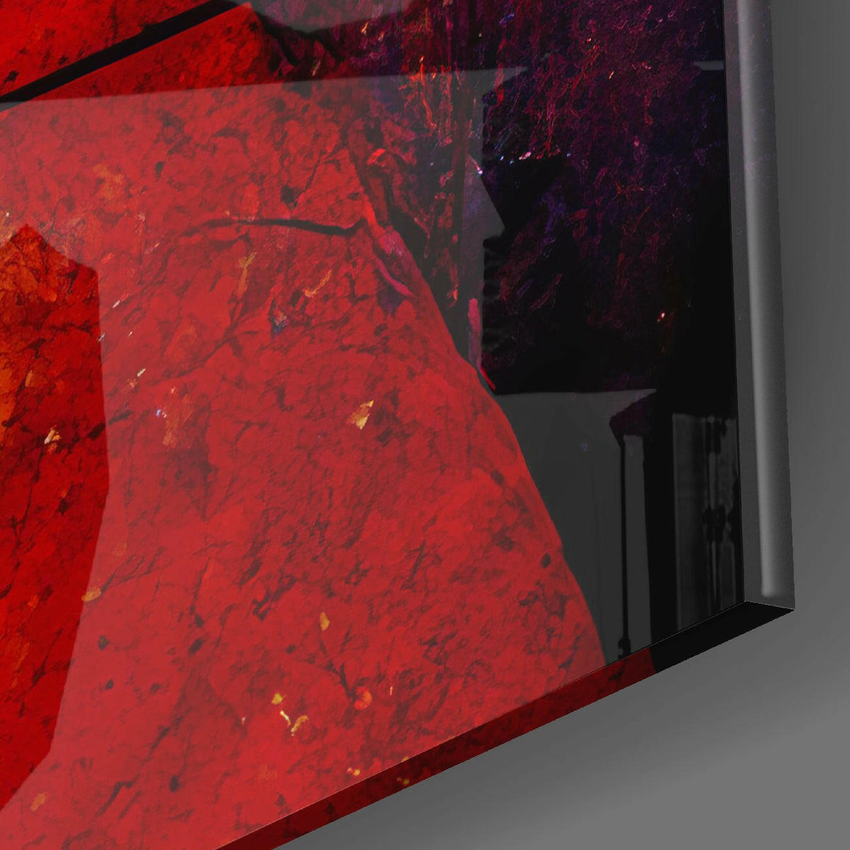 Ochre and Red Angular Aged Wall Glass Wall Art