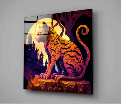 Ancient Cat Glass Wall Art  || Designers Collection Otarealm
