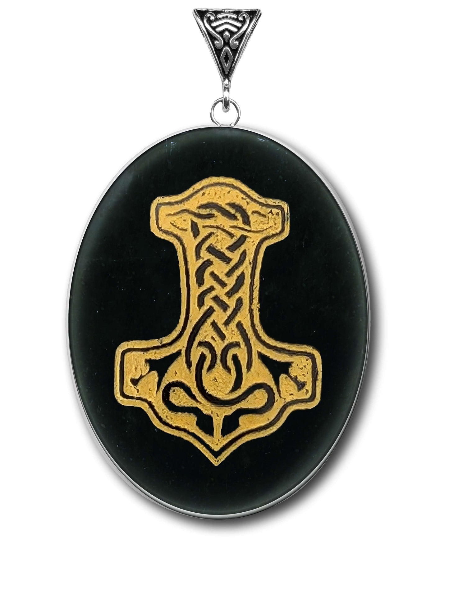 Obsidian Thor's Hammer Symbology Gemstone for Protection Otarealm
