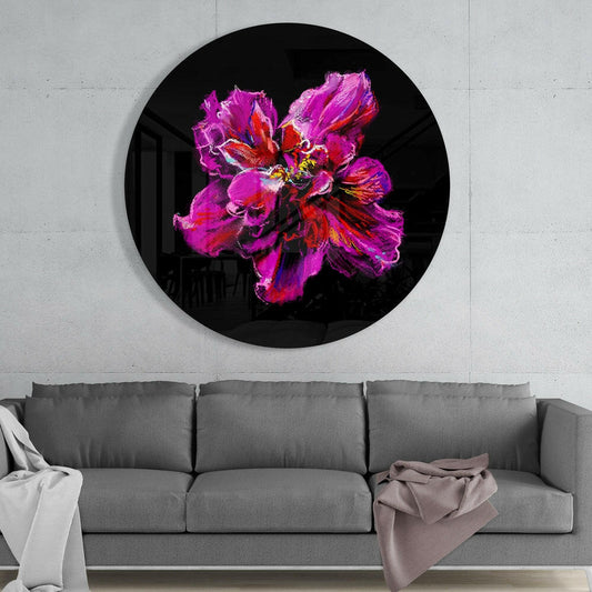 Magenta Abstract Bloom Glass Wall Art