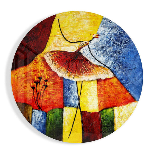 Colorful Ballerina in Tutu Painting Glass Wall Art