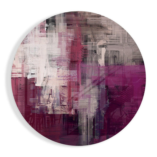 Magenta Woven Crosshatch Glass Wall Art