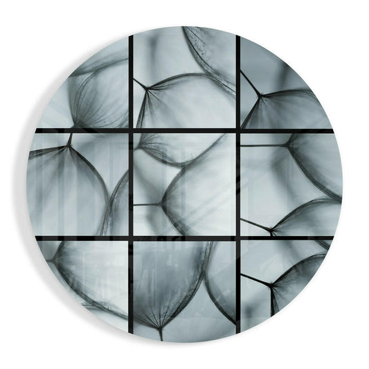 Dandelion Seed Macro Gray Glass Wall Art