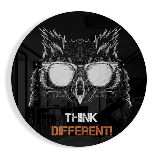 Cool Owl Glasses Slogan Glass Wall Art