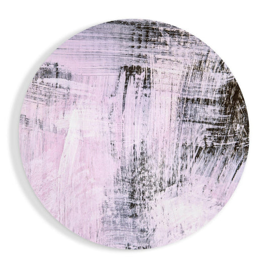 Lilac Black Dry Brush Glass Wall Art