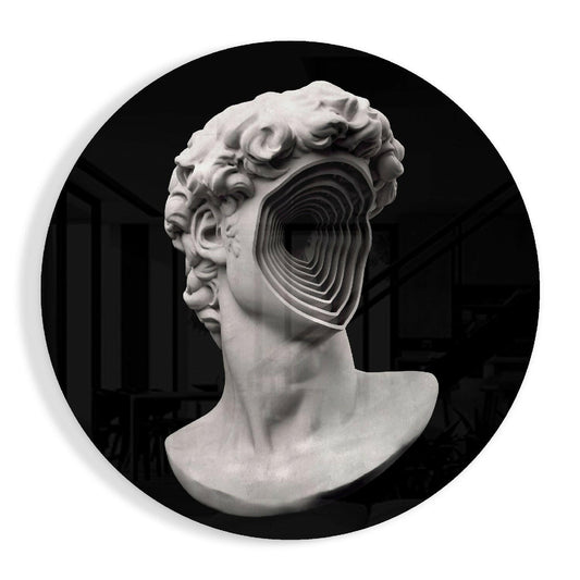 Spiral Face Statue Glass Wall Art