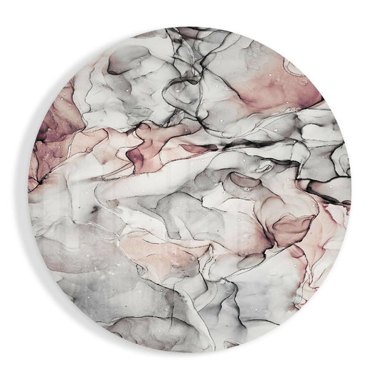 Soft Blush Gray Marble Glass Wall Art