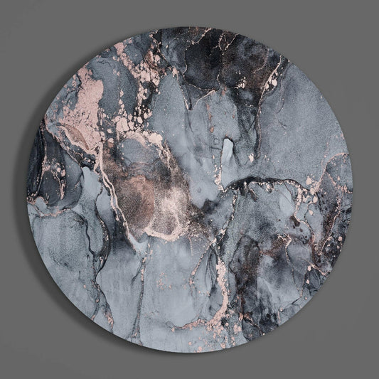 Slate Gray Copper Marble Glass Wall Art