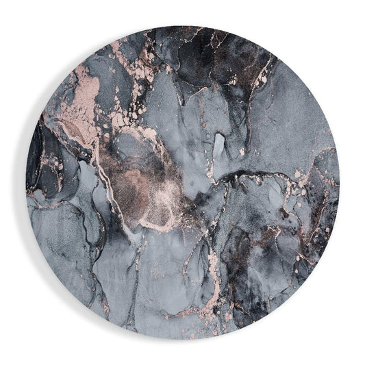 Slate Gray Copper Marble Glass Wall Art