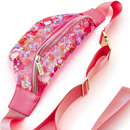 Pink Confetti Clear Belt Bag