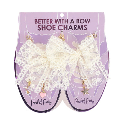 Shoe Charm Set - Lace Bows & Gold Charms
