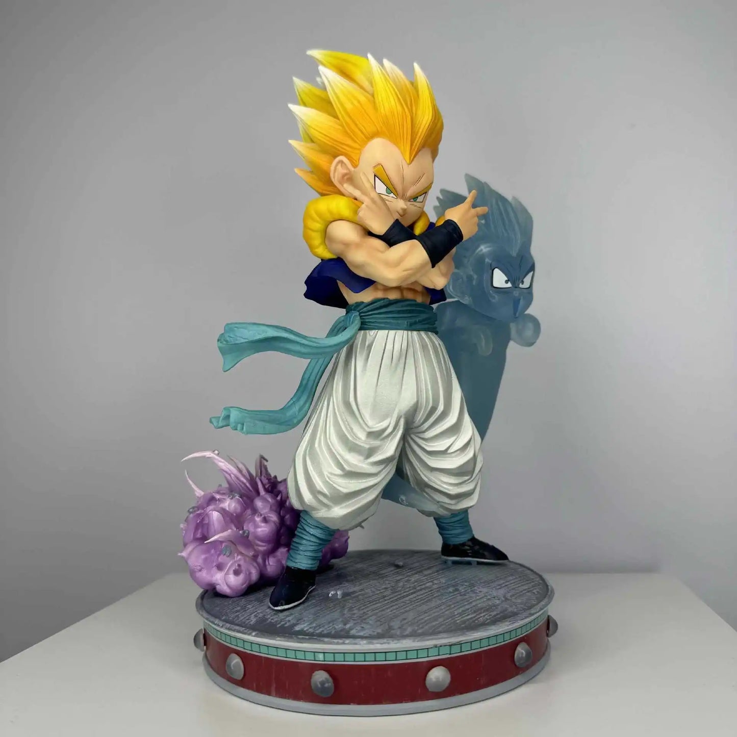 Super Saiyan Gotenks Anime Figurines, Dragon Ball Z Figures Ghost Squad Statue Figures Collection 24 CM