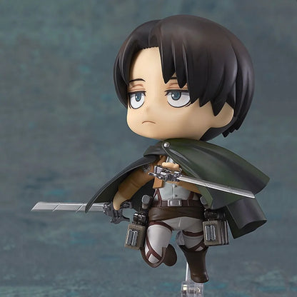 Attack on Titan Anime Figures, Shingeki no Kyojin Levi Ackerman, Eren Jaeger, Mikasa·Ackerman, Cute Kawaii Chibi Anime Figurines 10 cm