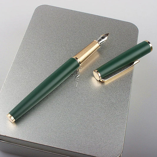 Fountain Pen Retro Design Metal Material Elegant Clip Fine Nib Writing Office Business Signature