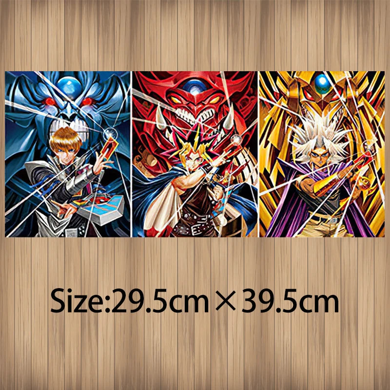 Anime Art Yu-Gi-Oh! 3D Effect Posters, Seto Kaiba/Yugi Muto/Marik Ishtar Lenticular Posters Wall Art