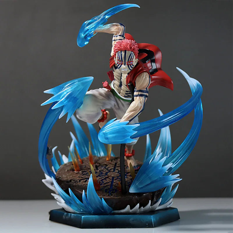 Akaza of Twelve Kizuki Demon Slayer Action Figures, LED PVC Anime Collection Model 26cm