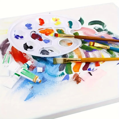 2/6/8/10 Pack Plastic Art Painting Palettes, Oval Shaped Multi-Well Mixing Palette for Watercolor, Acrylic, and Oil Paints