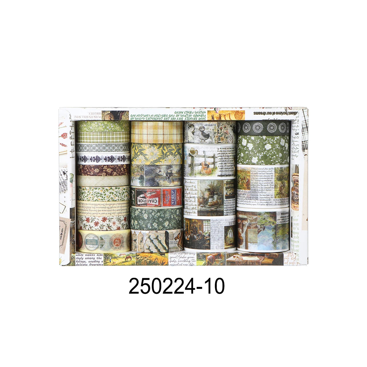 Retro Washi Tape Set – 18 to 24 Rolls per Box for DIY Crafts, Journals & Gift Wrapping