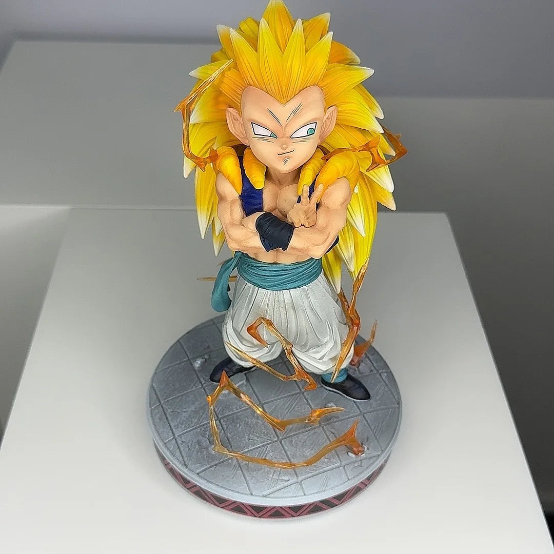 Super Saiyan Gotenks Anime Figurines, Dragon Ball Z Figures Ghost Squad Statue Figures Collection 24 CM