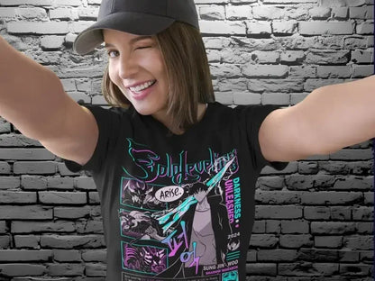 Solo Leveling Anime Fan Art Shirt, Shadow Monarch Sung Jin-Woo, Arise Igris Statue of God