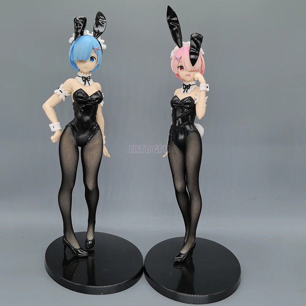 Rem and Ram Twins Bunny Outfit Anime Figurines, Re:ZERO Starting Life in Another World Action Figures