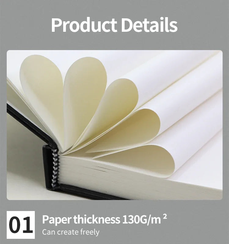 A4/A5/A6 Sketchbook – 80 Sheets, 130gsm Paper for Drawing, Sketching & Planning | Artist Notebook