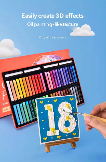 Artist Oil Pastel Set – 24/36/48 Colors Soft, Non-Toxic Sticks for Drawing, Painting & Graffiti Art