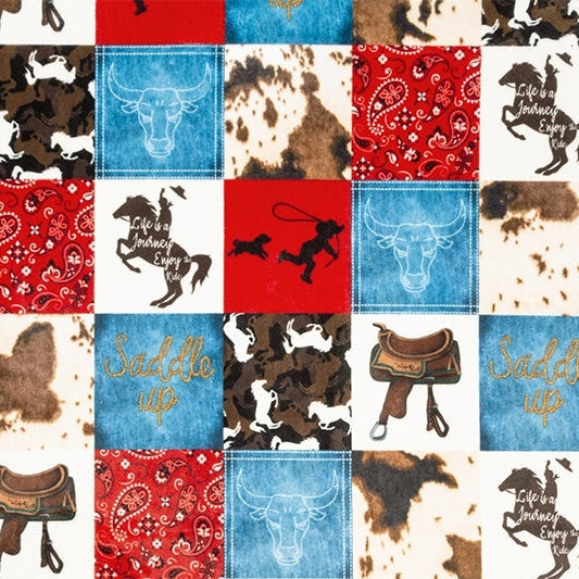Saddle Up Digital Cuddle�� Natural 58/60" Fabric Per Yard