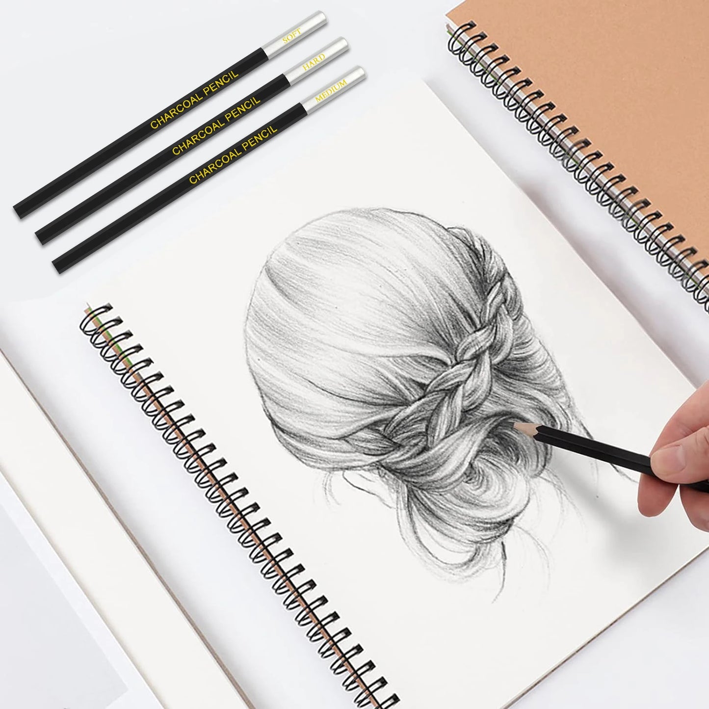 54-Pack Sketch Drawing Pencils Kit – Artist’s Advanced Sketch Art Supplies with Sketchbook, Graphite & Charcoal Pencils