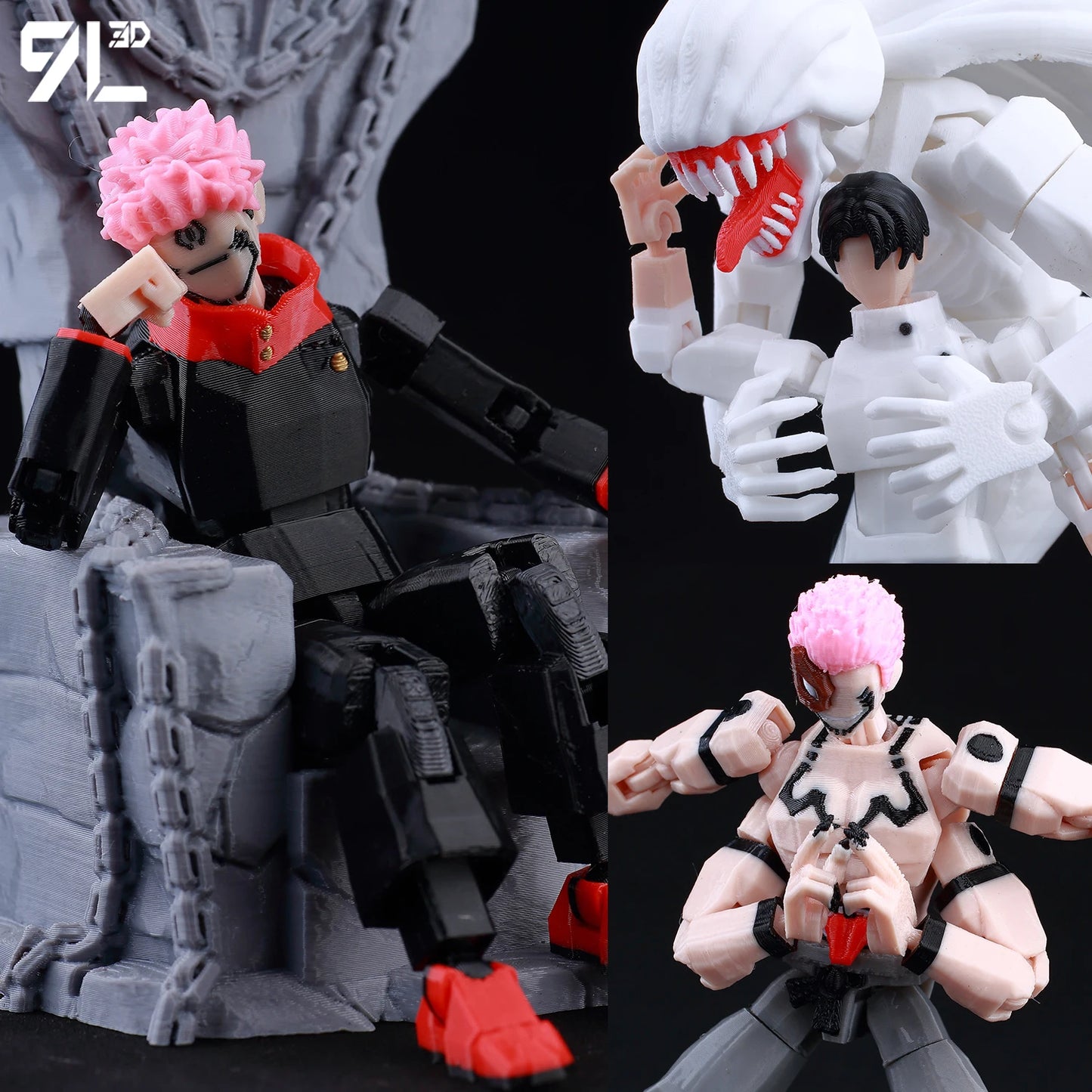 Jujutsu Kaisen 3D Printed Anime Figurine, Gojo Satoru Toji Yuji Sukuna Mahoraga Yuta