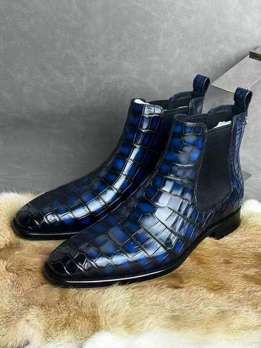 Maurice San Antonio Alligator Boot - Navy