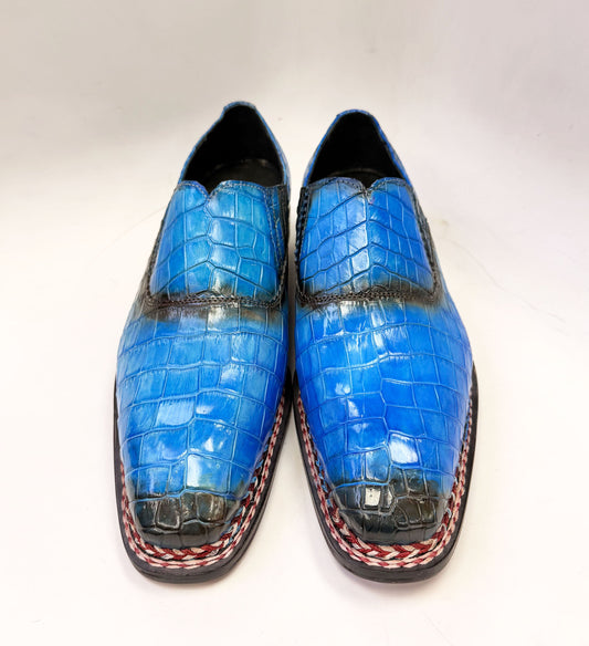 Maurice San Francisco Custom Made Alligator Shoe - Blue