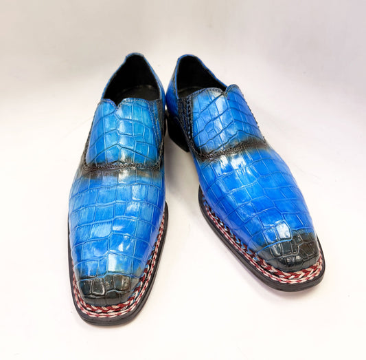 Maurice San Francisco Custom Made Alligator Shoe - Blue