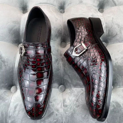 Maurice Sargeant Alligator Monkstrap - Burgundy