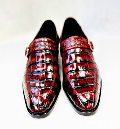 Maurice Sargeant Alligator Monkstrap - Burgundy