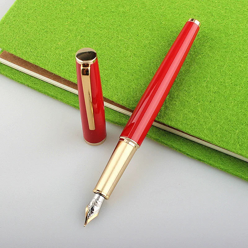 Fountain Pen Retro Design Metal Material Elegant Clip Fine Nib Writing Office Business Signature