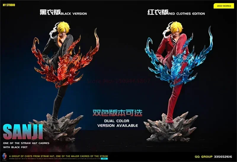 Vinsmoke Sanji Ifrit Jambe Anime Figure, One Piece Action Figurines Diable Jambe Black Foot 28 CM
