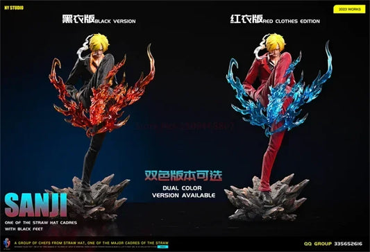 Vinsmoke Sanji Ifrit Jambe Anime Figure, One Piece Action Figurines Diable Jambe Black Foot 28 CM